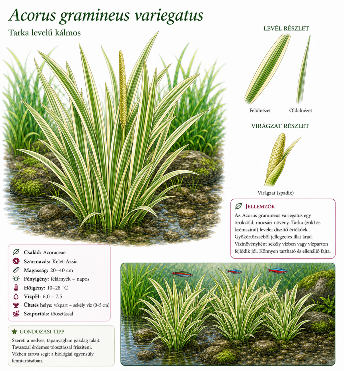 Acorus gramineus variegatus